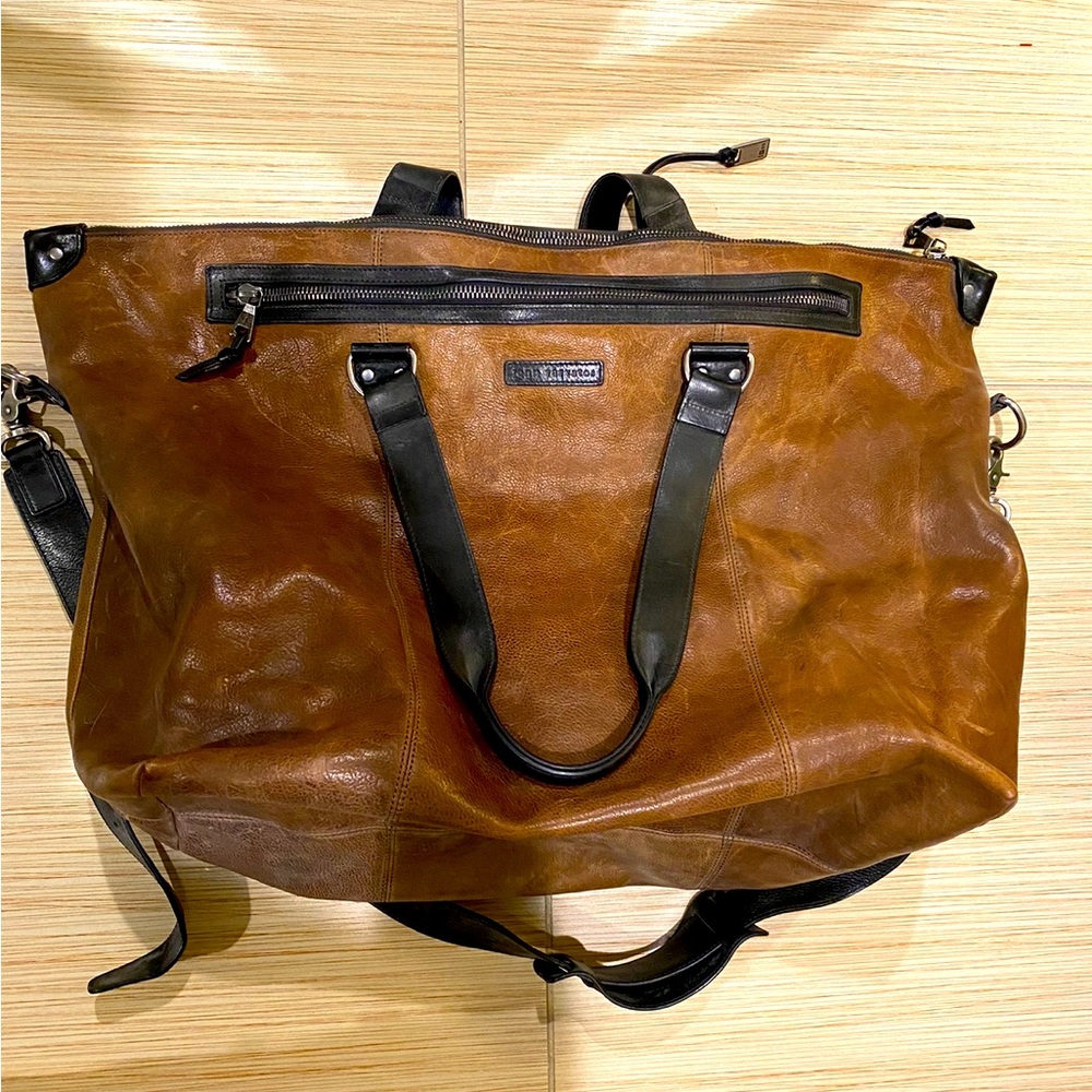 John Varvatos Full Leather Italian Duffel Bag